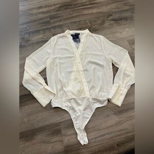 Scoop Lace Trim Bodysuit – Whisper White – Size S – NWT